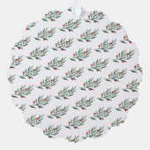 緑のアーチスクリプトフォトクリスマスホリデー オーナメントカード (裏面)