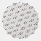 緑のアーチスクリプトフォトクリスマスホリデー オーナメントカード (裏面)