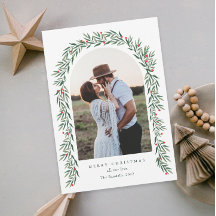 緑のアーチスクリプトモダンフォトクリスマス