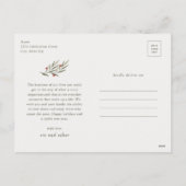 緑のアーチスクリプトモダンフォトクリスマス シーズンポストカード (裏面)