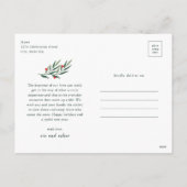 緑のアーチスクリプトモダンフォトクリスマス シーズンポストカード (裏面)