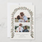 緑のアーチスクリプモダント2写真クリスマス シーズンカード (正面)