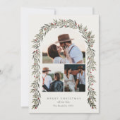 緑のアーチスクリプモダント3写真クリスマス シーズンカード (正面)
