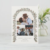 緑のアーチスクリプモダント3写真クリスマス シーズンカード (スタンド正面)