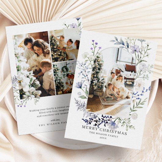 緑のアーチフォトモダンクリスマス シーズンカード