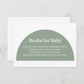 緑のアーチブックベビーベビーシャワー エンクロージャーカード (正面/裏面)