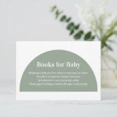 緑のアーチブックベビーベビーシャワー エンクロージャーカード (スタンド正面)