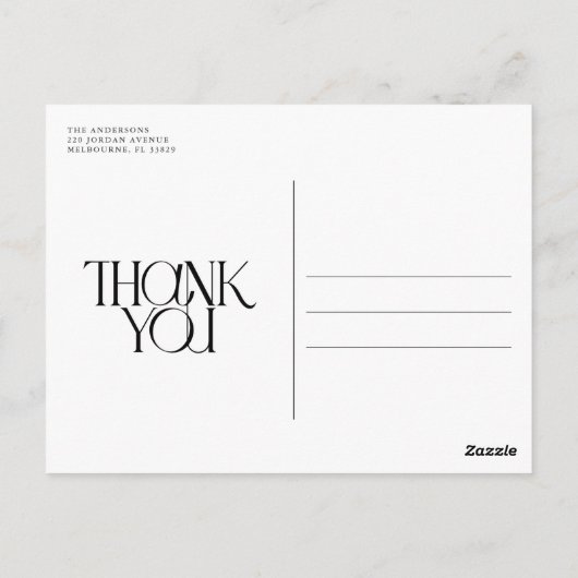 緑のアーチ写真結婚の感謝はがき ポストカード (裏面)