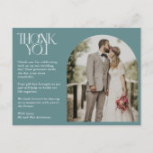 緑のアーチ写真結婚の感謝はがき ポストカード (正面)