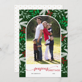 緑のアーチ型フォトグリーンシーズンのご挨拶 シーズンカード