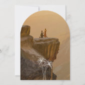 緑のアーチ型ミニマル結婚リスト 招待状 (裏面)