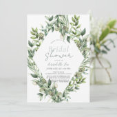 緑のアーティチョークウォーターカラーグリーンブライダルシャワー 招待状 (スタンド正面)
