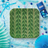 緑のアートパターン ペーパープレート (パーティー)