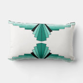 緑のアールデコパターン ランバークッション (裏面)