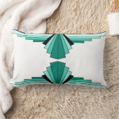 緑のアールデコパターン ランバークッション (ブランケット)