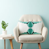 緑のアールデコパターン ランバークッション (椅子)