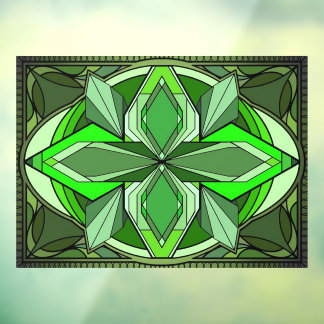 緑のアールデコプライバシーウィンドウの固定 ウィンドウサイン