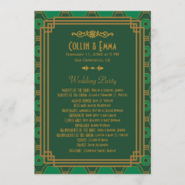 緑のアールデコ結婚式 プログラム