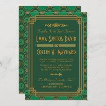 緑のアールデコ結婚式