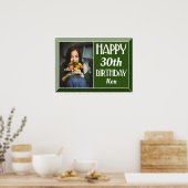 緑のアールデコ30th誕生日の写真 ポスター (キッチン)