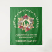 緑のイエスがクリスマスの理由です タペストリー (正面)