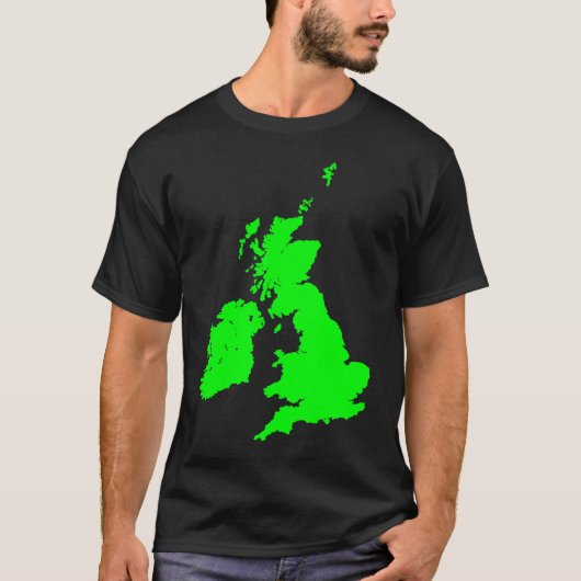 緑のイギリス諸島 Tシャツ (正面)