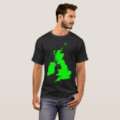 緑のイギリス諸島 Tシャツ (正面フル)