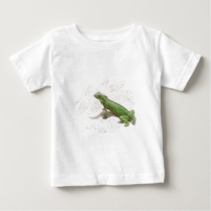 緑のイグアナのトカゲのベビーのワイシャツ ベビーTシャツ