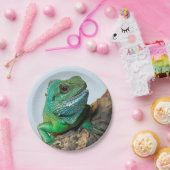 緑のイグアナ ペーパープレート (パーティー)