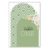 緑のイスラエル風タトレーズのアーチ テーブルナンバー (裏面)