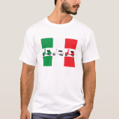 緑のイタリアンな旗の色及びスクーターか白または赤 Tシャツ (正面)