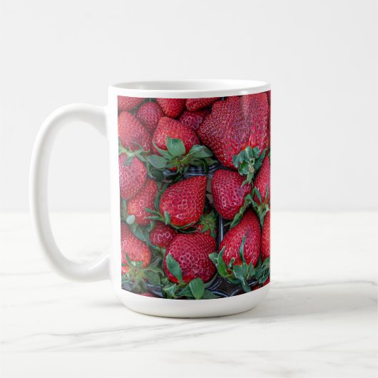 緑のイチゴ葉 コーヒーマグカップ (左)