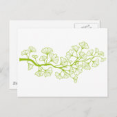 緑のイチョウ離れの木 ポストカード (正面/裏面)