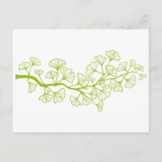 緑のイチョウ離れの木 ポストカード (正面)