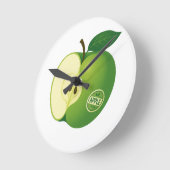 緑のイメージを持つ丸いアクリル製の壁時計 ラウンド壁時計 (傾斜)