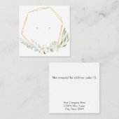 緑のイヤリングディスプレイカード付き小さな「黄金」 スクエア名刺 (正面/裏面)