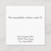 緑のイヤリングディスプレイカード付き小さな「黄金」 スクエア名刺 (裏面)