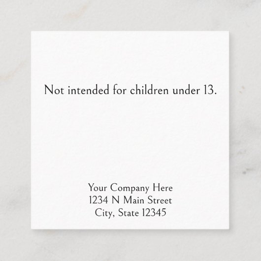 緑のイヤリングディスプレイカード付き小さな「黄金」 スクエア名刺 (裏面)