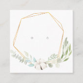 緑のイヤリングディスプレイカード付き小さな「黄金」 スクエア名刺 (正面)