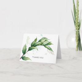 緑のイラストレーション水の色スプラッシュ空白の サンキューカード