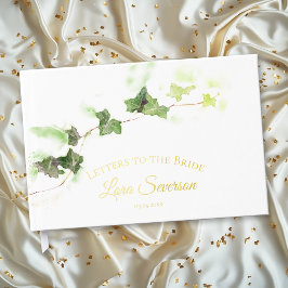 緑のイングリッシュアイビーのウォーターカラーレター ゲストブック