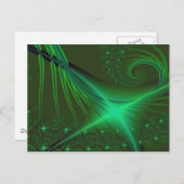 緑のインタラクティブなフラクタルアート ポストカード (正面/裏面)