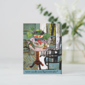 緑のウィンドウと金ゴールド魚、ポストカード ポストカード (スタンド正面)