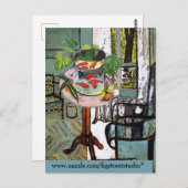 緑のウィンドウと金ゴールド魚、ポストカード ポストカード (正面/裏面)