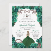 緑のウェスタンチャラガールランチェロ キンセアニェラ 招待状 (正面)