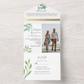 緑のウェブサイト　ＲＳＶＰ　写真　結婚式 オールインワン招待状 (内側)