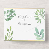 緑のウェブサイト　ＲＳＶＰ　写真　結婚式 オールインワン招待状 (裏面)