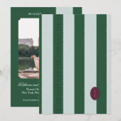 緑のウェーブエッジ Save The Date 招待状 (正面/裏面)