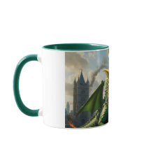 緑のウェールズのドラゴンがロンドンを脅かす