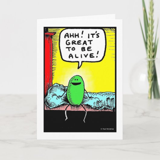 緑のウェー素晴らしニ「生きる」グリーティングカード カード (正面)